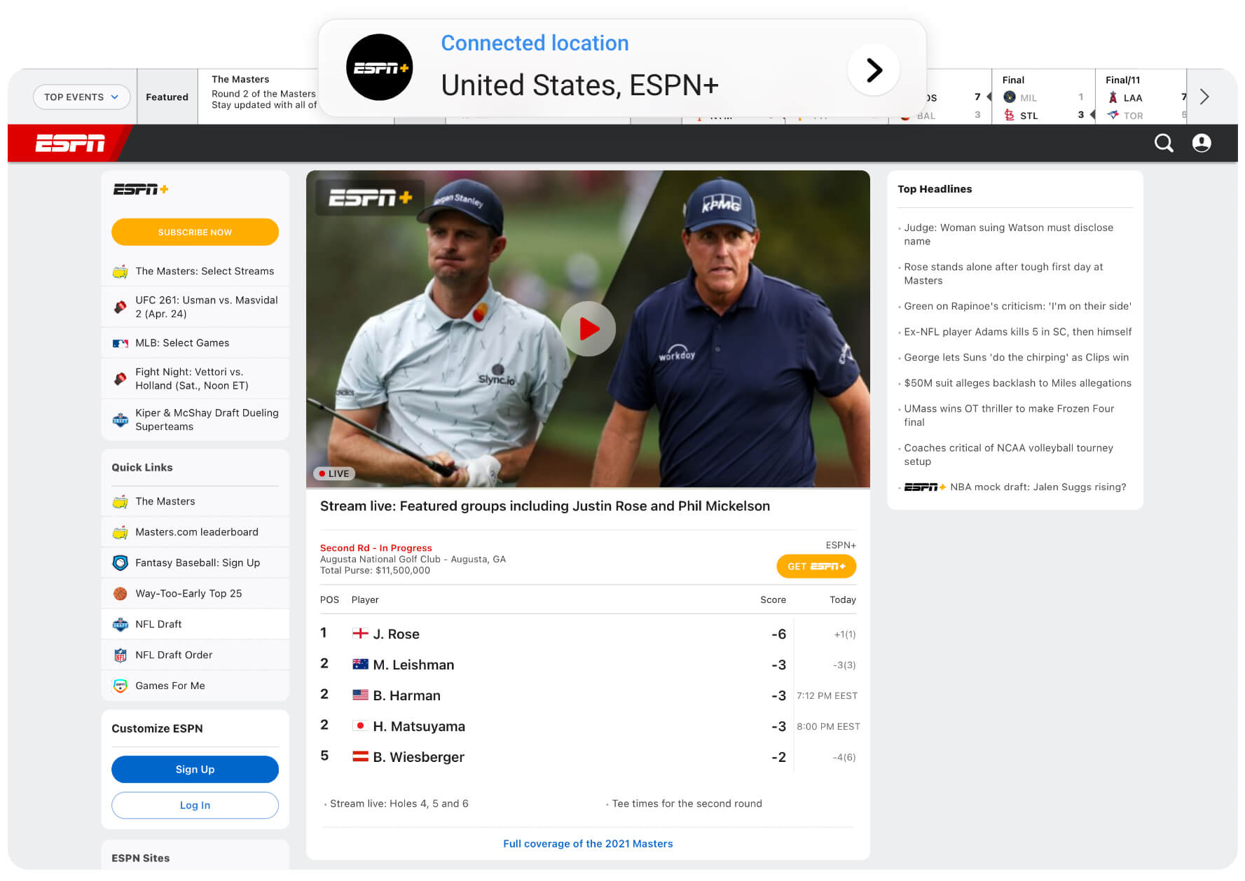 Watch ESPN, DAZN and other sports channels